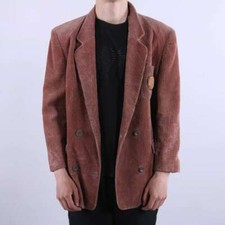 Christian Dior Brown Vintage Sports Corduroy Blazer with Bold Badge - Size M