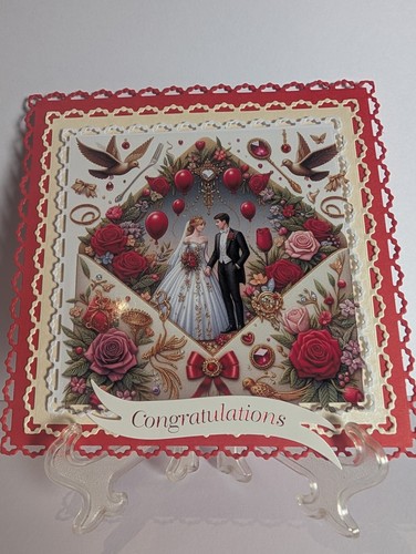 Handmade wedding card topper - wedding,