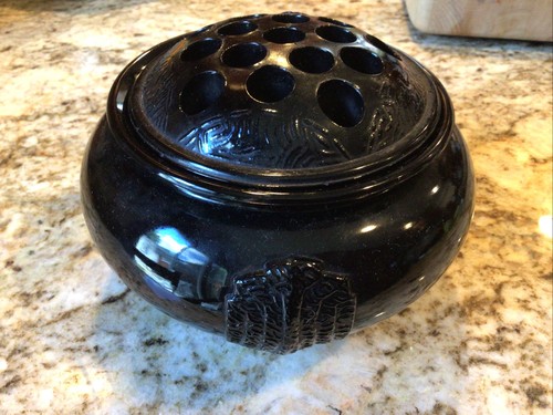 Vintage black amethyst glass - vintage, black,