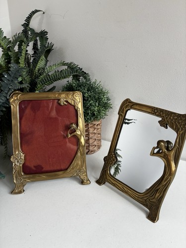 Vtg solid brass art nouveau - vtg,
