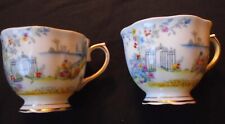 Royal Albert England Rosedale 3 x bone china tea cups gilt edging 1930s vgc