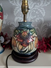 Moorcroft Anna Lily Pattern Table Lamp, Designed By Nicola Slaney Pat Tested 