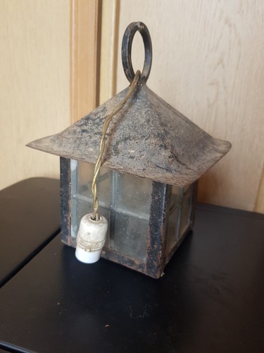 Antique square lantern with - antique,