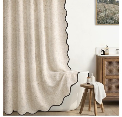 Scalloped shower curtain - shower,