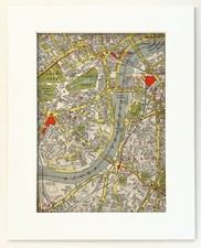 Antique 1960s London Map -