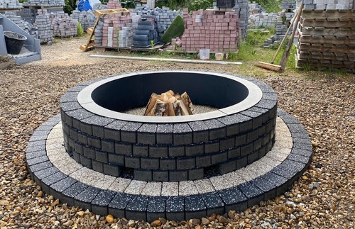 Rounded fire pit kit stone - rounded,
