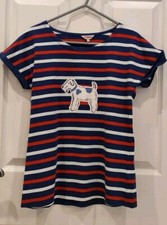 Cath Kidston Striped Dog Print T Shirt Size XS Cotton 