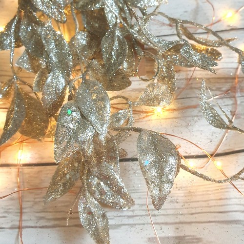 180cm glitter leaf christmas - glitter,
