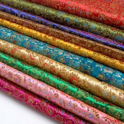 Floral satin faux silk fabric - faux,