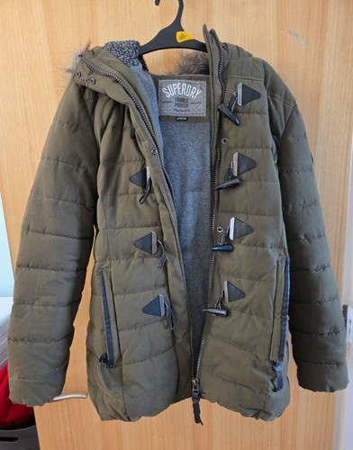 Superdry green hooded puffer - superdry,