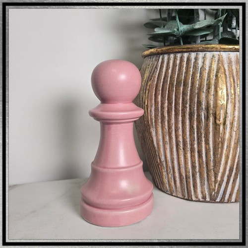 Large ceramic pink pawn chess - large,