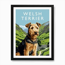 Welsh Terrier Art Print Framed