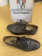 Ladies Hush Puppies Dark Brown Leather Brogues (Lindley) Size 6 Wide Casual