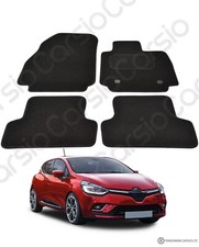 for Clio MK4 2013 TO 2020 Fully Tailored Black Car Floor Mats Carpets 2 Clips