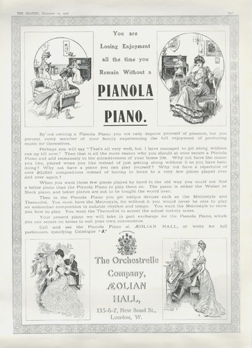 1908 pianola piano antique - 1908,