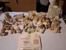 bundle of enesco cherished teddies and calico kittens ornaments
