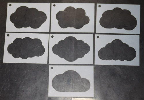 Clouds stencil washable - clouds, &