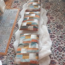 NEXT 3 Orange/brown  40 x 59cm Cut Velvet Floral Print Cushion 