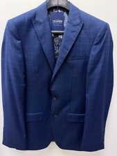 T.M. Lewin Slim Fit Blue Check Suit Jacket