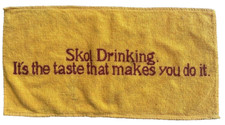 Vintage Skol Lager Towelling Bar Towel / Beer Mat Retro Pub Advertising Man Cave
