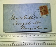 1855 penny red stamp - red, on