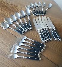 RARE  VINERS ~ Pre Hampton Black Bistro ~ 24 Piece Stainless Set cutlery Retro 