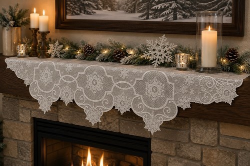 White christmas fireplace - christmas,