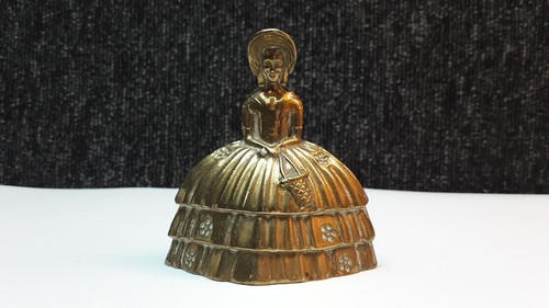 Vintage brass bell lady - vintage,