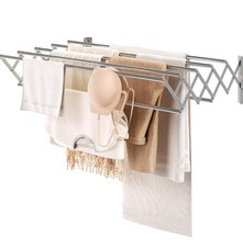 Clothes Airer Wall Mounted Towel Drying Rack Extendable Fold Clothes Dryer