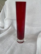 Red stained glass vase
