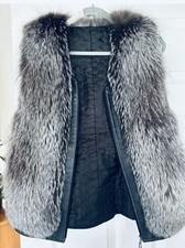 Grey Natural Fox Fur & Black