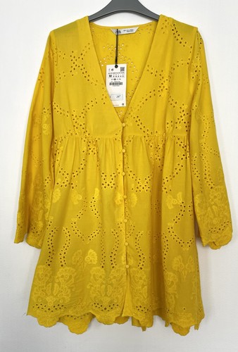 Bnwt zara yellow cutwork - zara,