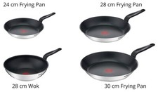 Tefal Stainless Steel Non-Stick Frying Pan 24,28,30cm fry pan or 28cm Wok