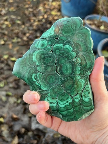 Large malachite slab slice - large,