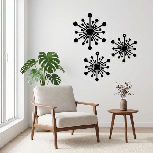 Pieces sunburst wall decor - 3,
