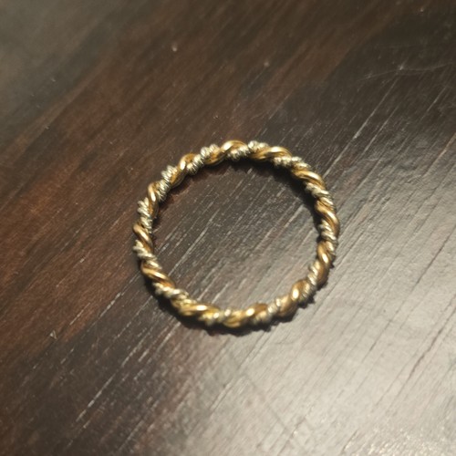 Gold and silver twist - ring, 14k