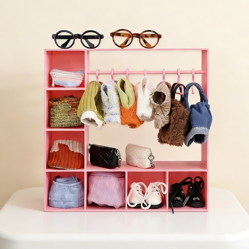 Doll clothes closet pink - doll,
