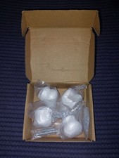 4 White Ceramic Knobs - Shabby