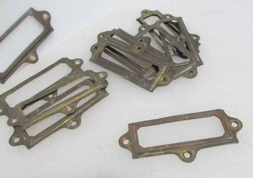 Vintage brass index card - index,
