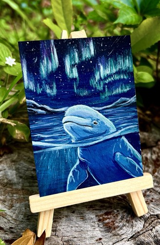 Aceo print beluga - aceo, whale