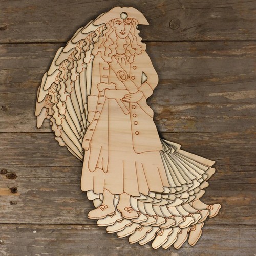 10x wooden pirate crew - wooden, woman