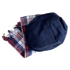 Boys Winter Flat Cap Hat & Scalf Bundle Navy Blue One Size Peaky Blinders