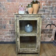 Vintage Glazed Cabinet - Small Rustic Display Caninet - Vintage Cupboard