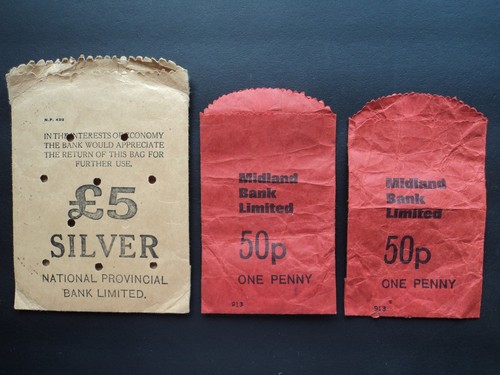 Vintage bank paper coin - bank, bags