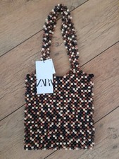 ZARA WOODEN BEADED BUCKET BAG