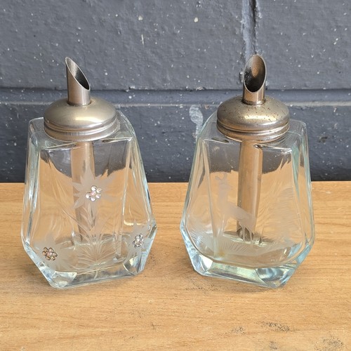 Vintage etched glass - vintage, sugar