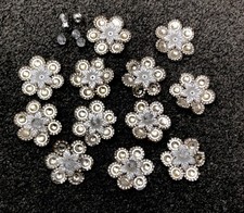 Sew On Bundle Of 12 Floral Decorative DIY Embellishments 4cm Diameter