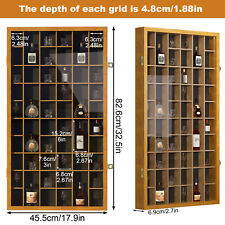  52 Slots Shot Glass Display Case With Removable Shelves Wall Mounted Cabinet UK