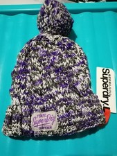 Superdry Purple Beanie Bobble