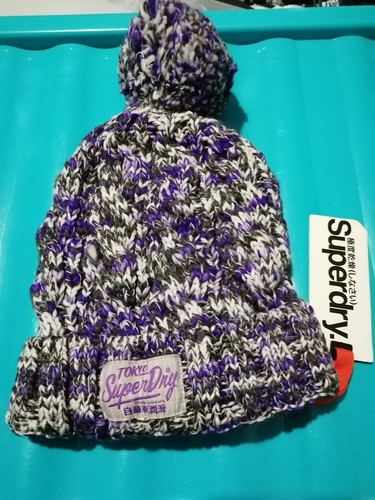Superdry purple beanie bobble - superdry,